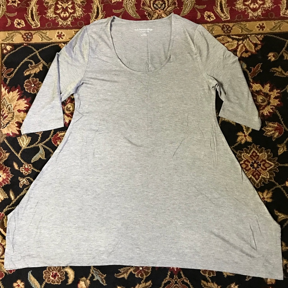 Gray 3/4 Sleeves Tunic top